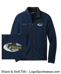 Eddie Bauer® Adult Full-Zip Fleece Jacket - Navy, Embroidered Front Logo Design Zoom